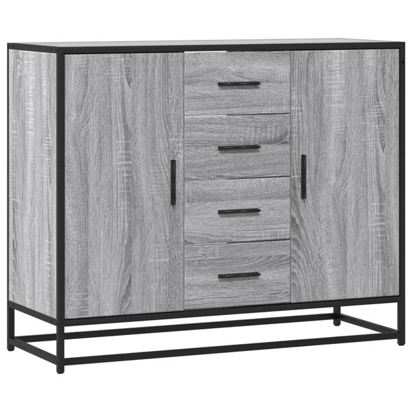 vidaXL Sideboard Grey Sonoma 92x35x76 cm Engineered Wood