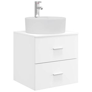 vidaXL Wall-Mounted Sink Vanity White 49.5 x 44.5 x 65 cm