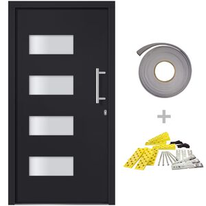vidaXL Front Door Aluminium and PVC Anthracite 100x200 cm