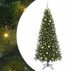 vidaXL Artificial Christmas Tree with 300 LEDs Green 210 cm PE and PVC