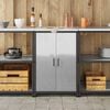 vidaXL Kitchen Storage with Shelf Silver 60 x 50 x 92 cm Steel