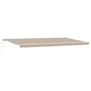 vidaXL Retractable Awning Beige 600 x 350 cm Polyester and Aluminium