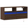 vidaXL TV Wall Cabinet with LED Lights Brown Oak 100x31x45 cm