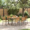 vidaXL Garden Dining Set 7 pcs Grey and Brown Poly Rattan
