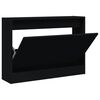 vidaXL Shoe Cabinet Black 80x21x57 cm Engineered Wood
