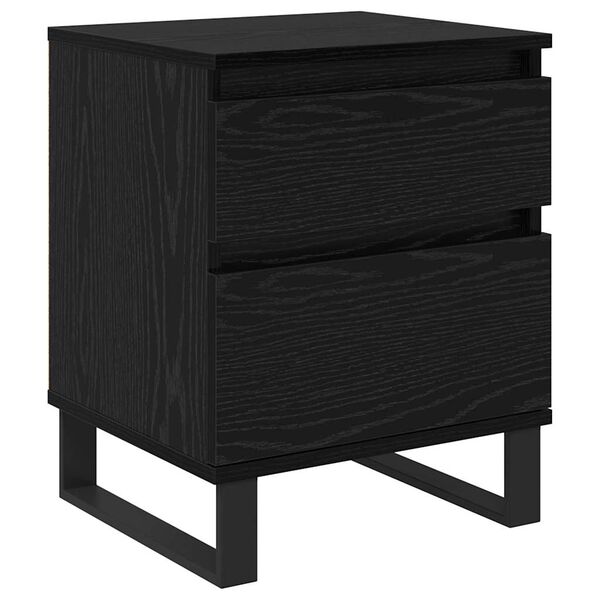 vidaXL Bedside Cabinet Black Oak 40 x 35 x 50 cm Engineered Wood