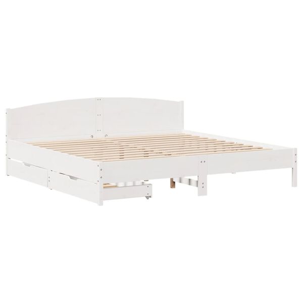 vidaXL Bed Frame without Mattress White 200x200 cm Solid Wood Pine