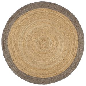 vidaXL Handmade Rug Jute with Grey Border 210 cm