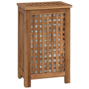 vidaXL Laundry Basket Natural Solid Teak Wood