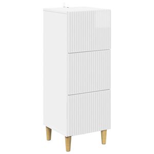 vidaXL Drawer Cabinet High Gloss White 33 x 34.5 x 90 cm