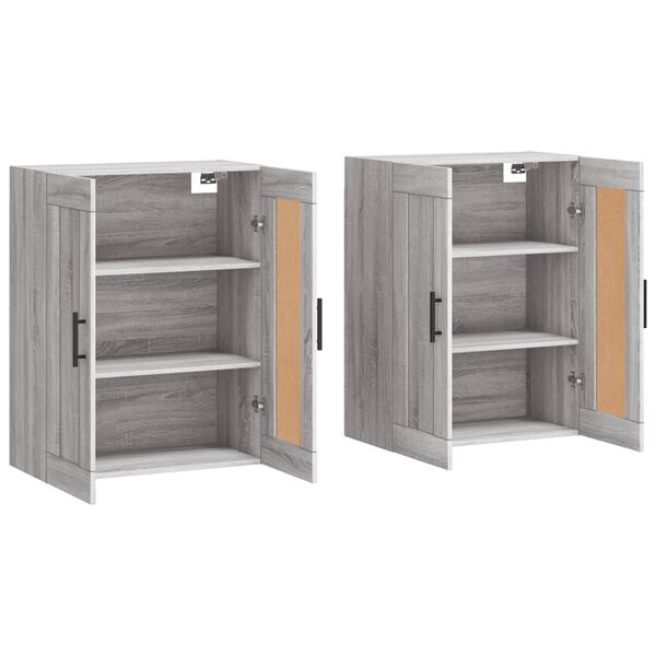 vidaXL Wall Mounted Cabinets 2 pcs Grey Sonoma Engineered Wood