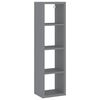 vidaXL Wall Cube Shelf Grey 37x29.5x134.5 cm MDF