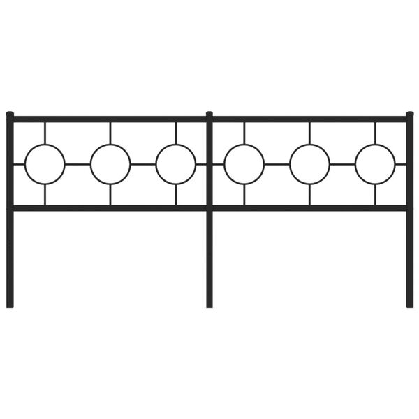vidaXL Metal Replace Headboard Black 180 cm