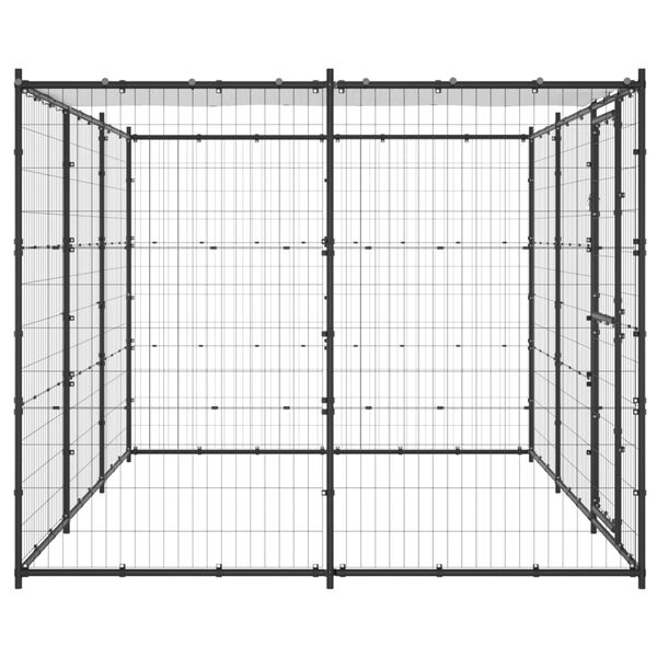 vidaXL Outdoor Dog Kennel Steel with Roof 7.26 m²