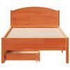 vidaXL Bed Frame without Mattress Wax Brown 100x200 cm Solid Wood Pine