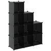 vidaXL Storage Cube Organiser with 9 Cubes Black PP
