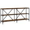 vidaXL Console Table Smoked Oak 160x30x75 cm Engineered Wood and Iron