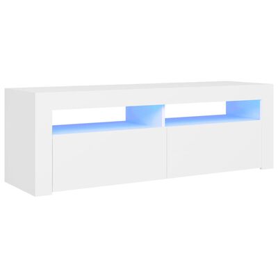 vidaXL TV Cabinet with LED Lights White 120x35x40 cm