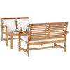 vidaXL Garden Sofa Set 3 pcs Natural Solid Teak Wood