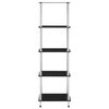 vidaXL 5-Tier Shelf Black 40x40x130 cm Tempered Glass
