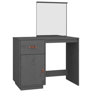 vidaXL Dressing Table | Grey | Solid pine wood, acrylic | Medium