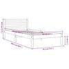 vidaXL Bed Frame without Mattress Wax Brown 90x200 cm Solid Wood Pine