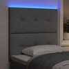 vidaXL LED Headboard with LED Strip Lights Light Grey 100 cm Polyester