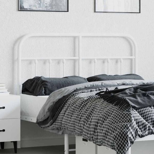 vidaXL Metal Replace Headboard White 120 cm