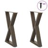 vidaXL Dining Table Legs 2 pcs Natural Steel 60x(72-73.3) cm Steel