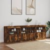 vidaXL Sideboard with LED Lights Smoked Oak 202x37x67 cm