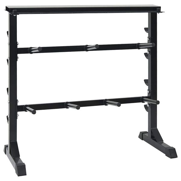 vidaXL Dumbbell Rack Black 99 x 45 x 95.5 cm Powder-Coated Steel
