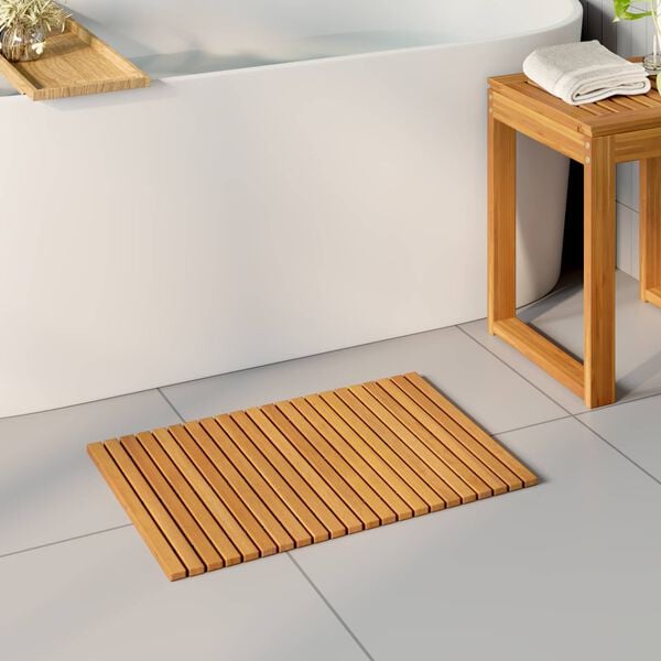 vidaXL Bath Mat Plain Brown 60 x 40 cm Wood