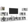 vidaXL 8 Piece TV Cabinet Set Concrete Grey Engineered Wood
