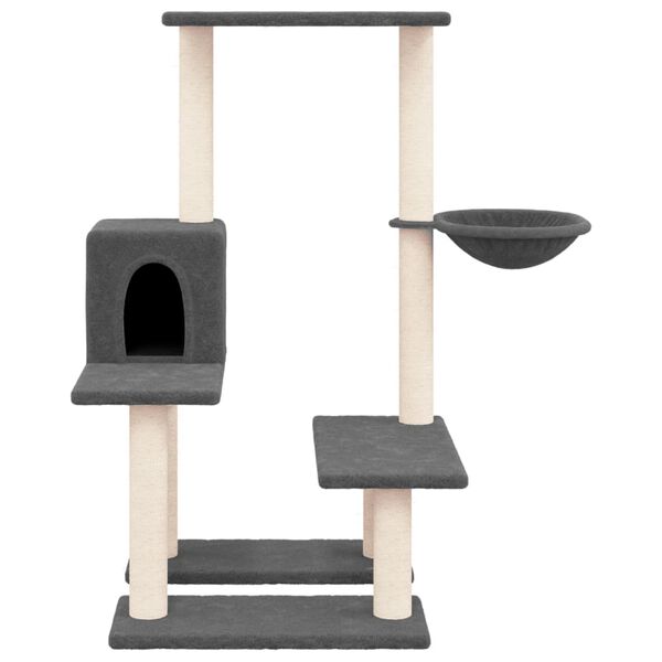 vidaXL Cat Tree with Sisal Scratching Posts Dark Grey 94.5 cm