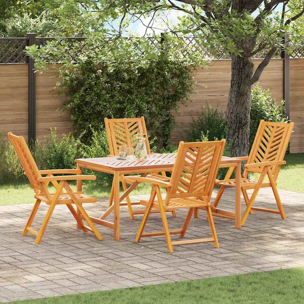 vidaXL Garden Dining Set 5 pcs Brown Solid Acacia Wood