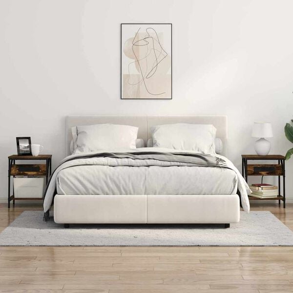 vidaXL Bedside Cabinet Smoked Oak 38 x 30 x 48 cm Engineered Wood