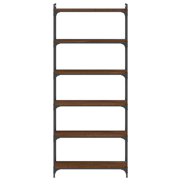 vidaXL Bookcase 6-Tier Brown Oak 80x30x188 cm Engineered Wood