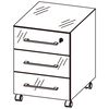 Germania Rolling Filing Cabinet GW-Monteria Navarra-oak Repro White