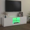 vidaXL TV Cabinet with LED Lights High Gloss White 120x30x36 cm