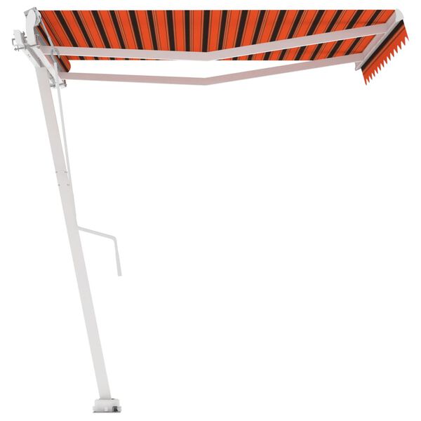 vidaXL Freestanding Manual Retractable Awning 350x250 cm Orange/Brown