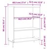 vidaxL Shelf Cabinet White 69.5x32.5x90 cm Engineered Wood