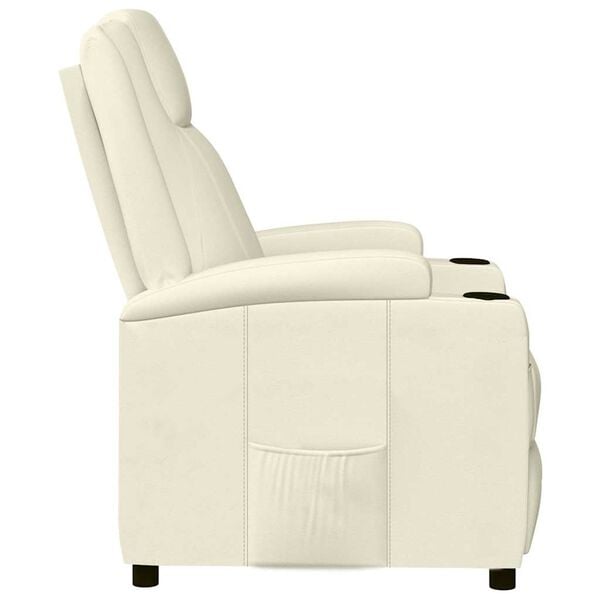 vidaXL Recliner Chair Cream White Faux Leather