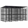 vidaXL Outdoor Dog Kennel with Roof Steel 7.37 m&sup2;