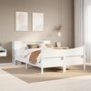 vidaXL Bed Frame without Mattress White 120x190 cm Small Double Solid Wood Pine