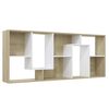 vidaXL Book Cabinet White and Sonoma Oak 67x24x161 cm Engineered Wood