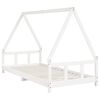 vidaXL Kids Bed Frame White 90x200 cm Solid Wood Pine