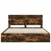 vidaXL Bed Frame with Drawer Smoked Oak 200 x 200 cm Engineer Wood