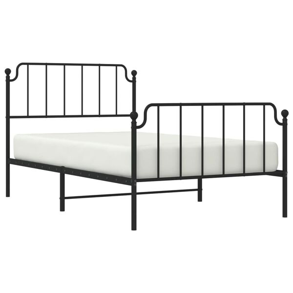 vidaXL Metal Bed Frame without Mattress with Footboard&nbsp;Black 107x203cm