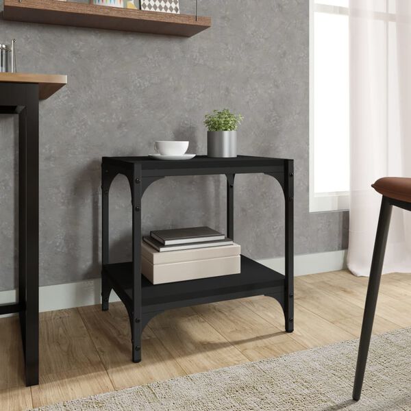 vidaXL TV Cabinet Black 40x33x41 cm Engineered Wood and Steel