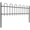 vidaXL Garden Fence with Hoop Top Steel 1426x60 cm Black